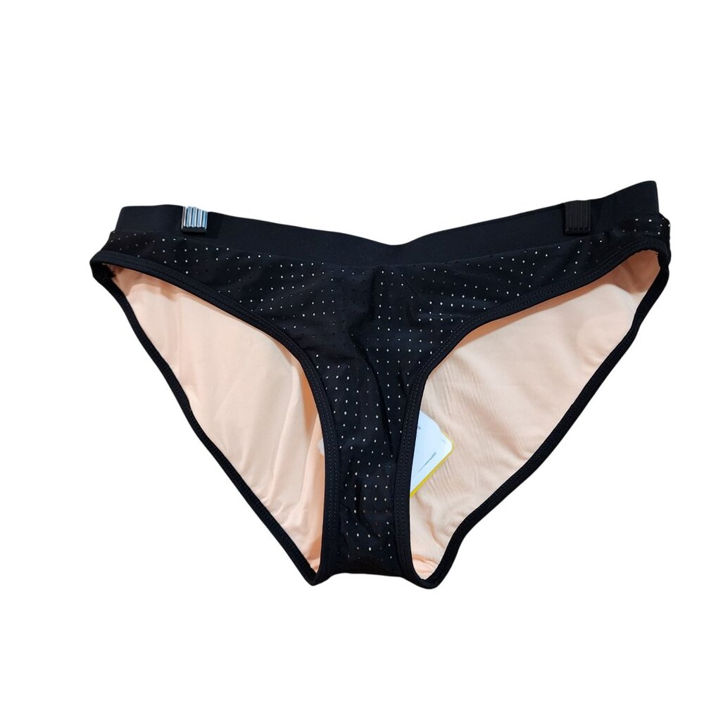 Fabletics Womens Black Bikini Bottoms With UV Protection Fast-Drying Swimwear si
